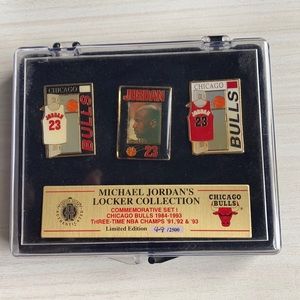 Michael Jordan’s Locker Collection Pin Set Limited Edition 49/2500 and 56/2500